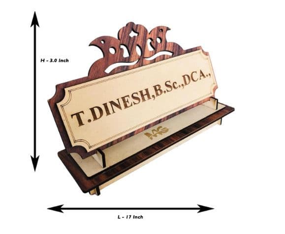Customized Wooden Name Board for Office Desk - 2