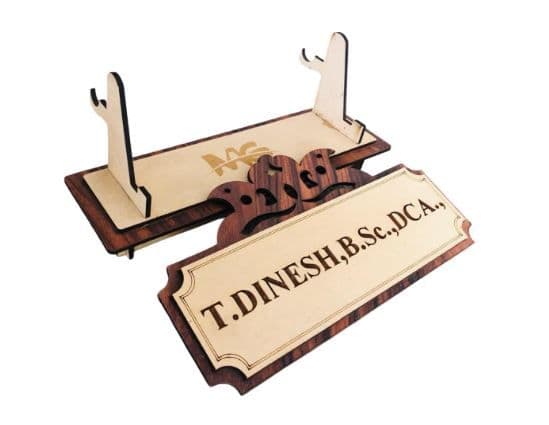 Customized Wooden Name Board for Office Desk - 3