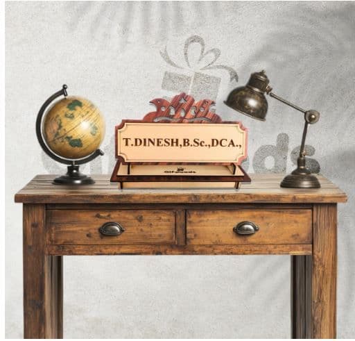 Customized Wooden Name Board for Office Desk - 4