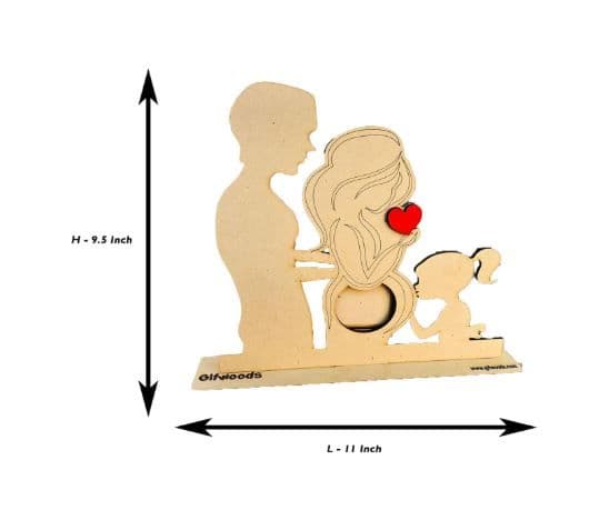 Family Sonography Photo Frame Wooden Stand - 3