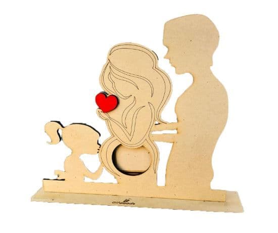 Family Sonography Photo Frame Wooden Stand - 4