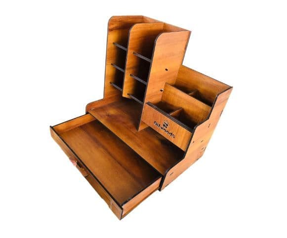 Premium Wooden Multipurpose Desk Organizer - 2