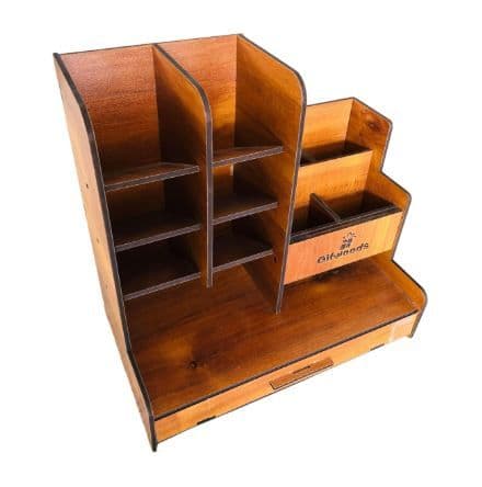 Premium Wooden Multipurpose Desk Organizer - 4