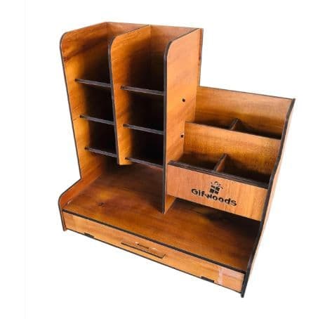 Premium Wooden Multipurpose Desk Organizer - 6