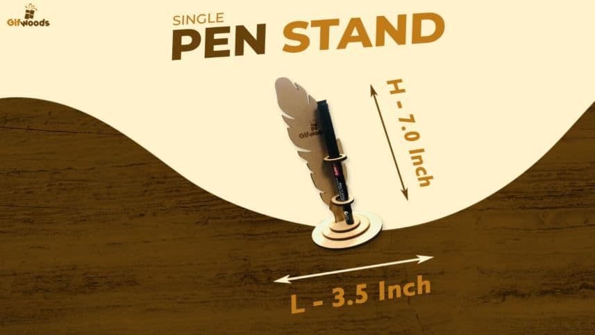 Premium Single Pen Stand Holder with Elegant Design for Office Desk, Study Table & Corporate Gift - 5