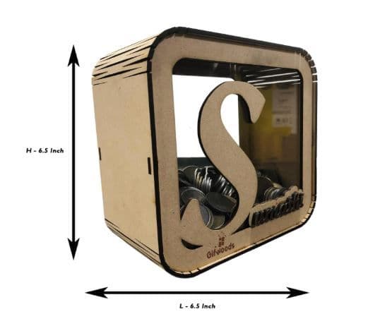 Customized Square Money Saving Box with Name Print for Children, Boys, Girls, Home Decor. - 3