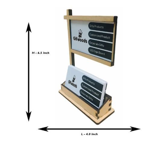 Wooden Business Card Holder with Nameplate  - 2