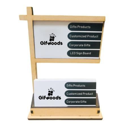 Wooden Business Card Holder with Nameplate  - 3