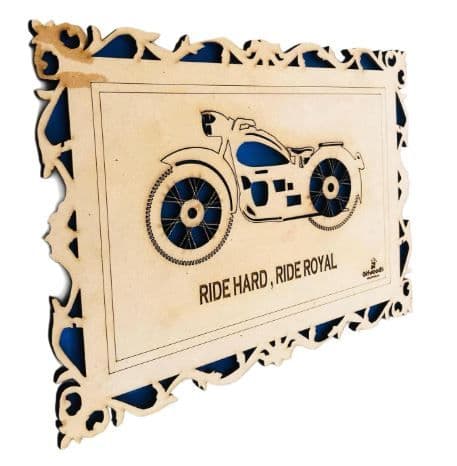 Wooden Motorcycle Wall Art Frame - 3