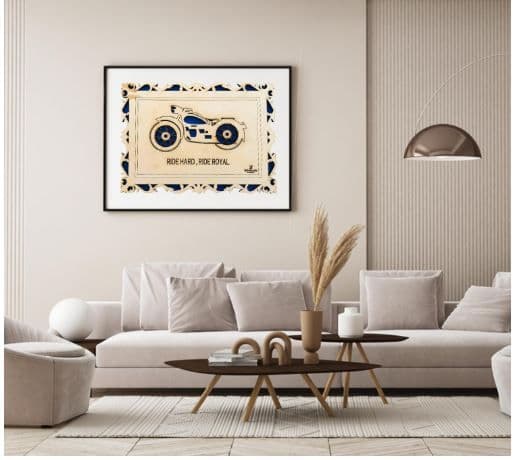 Wooden Motorcycle Wall Art Frame - 4