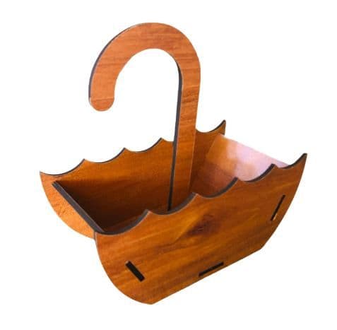 Wooden Umbrella Shape Storage Organizer with Handle - 4